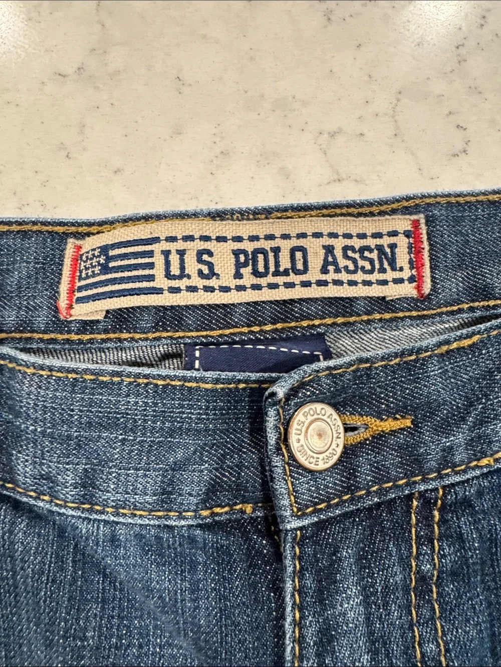 U.S. Polo Assn. Men’s 34 100% Cotton Blue Denim Jean Shorts Jorts Casual Trendy